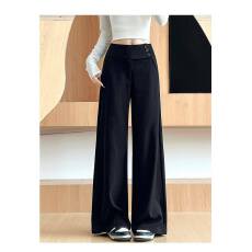 批发灰色直筒西<b class='q'>装</b><b class='q'>裤</b>女春秋2026新款<b class='q'>裤</b>子<b class='q'>宽松</b>bf慵懒风小个子高腰阔腿<b class='q'>裤</b>