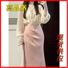 批发早秋可盐可甜轻熟御姐气质<b class='q'>女</b>神范设计感小众衬衫<b class='q'>职业</b>两件<b class='q'>套装</b>裙子