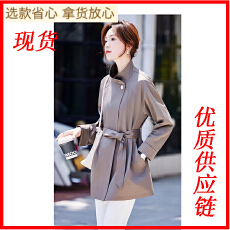 批发<b class='q'>风衣</b>外套女中长款春秋2025新款时尚高端<b class='q'>品牌</b>洋气百搭女士立领上衣