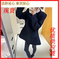批发秋冬韩系简约高级感超好看<b class='q'>长袖</b>显瘦西装外套收腰百搭小众休闲上衣
