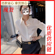 批发2025秋装尖领白<b class='q'>衬衫</b>女设计感chic宽松显瘦叠穿休闲显瘦抗皱<b class='q'>OL</b><b class='q'>衬衣</b>
