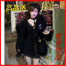 批发纯欲性感黑色蕾丝<b class='q'>蝴蝶结</b><b class='q'>连衣裙</b>子女秋季2025新款修身辣妹包臀短裙