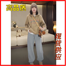 批发加绒字母连帽卫衣定制款韩系风秋冬新款套头连帽卫衣