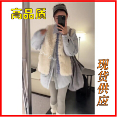 批发实价有货温柔风<b class='q'>马甲</b>外套女2025秋冬新款叠穿修身棉服上衣两件套