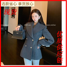 批发区区欧阳沙漏腰羊毛西装毛呢外套女冬季翻领高级感中长款呢子大衣