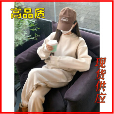 批发高级感网红秋冬加绒加厚<b class='q'>卫衣</b>套装女休闲欧货炸街运动服两件套洋气
