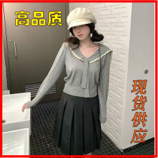 批发花边海军领绑带针织衫女秋冬韩系少女显瘦学院风修身长袖百搭上衣