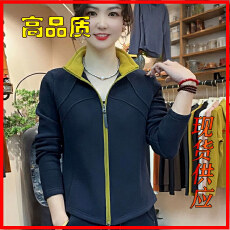 批发休闲运动加绒加厚拉链<b class='q'>开衫</b>显瘦百搭减龄长袖女士保暖上衣