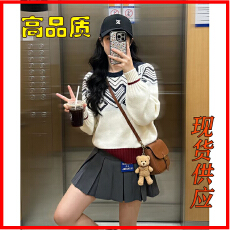 设计感小众宽松爱心套头毛衣女装秋冬季外穿慵懒风针织打底衫上衣