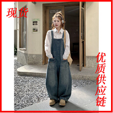 批发设计感减龄<b class='q'>牛仔</b><b class='q'>背带裤</b>女春秋2026新款学院风流行百搭巨好看连衣裤
