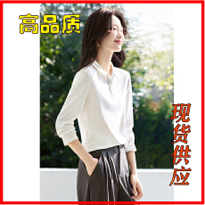 素写日记2026春季新款小翻领半开门襟长袖衬衫