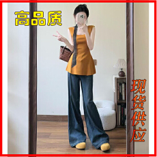 批发夏季穿搭酷盐系<b class='q'>时尚</b>减龄网红炸街可盐可甜港风复古chic两件套装女