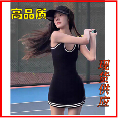 批发夏季新款休闲<b class='q'>运动</b>针织修身显瘦简约百搭无袖<b class='q'>连衣裙</b>背心裙女