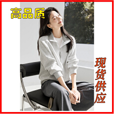 批发半拉链拼接格子<b class='q'>卫衣</b>26春夏复古摩登休闲风宽松<b class='q'>长袖</b><b class='q'>卫衣</b>