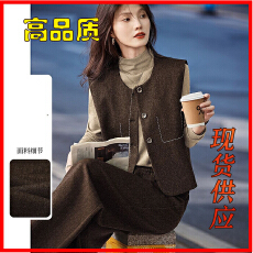 批发废土风法式高级感通勤马甲<b class='q'>外套</b>春秋时尚百搭气质叠穿明显装饰<b class='q'>上衣</b>