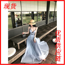 批发灰尘邓邓 网纱吊带<b class='q'>连衣裙</b>女2026早春新款法式度假长裙气质裙子