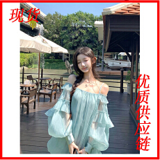 批发Hotdog 热狗很辣梦野长廊荷叶边<b class='q'>花苞</b>吊带裙女清冷气质<b class='q'>连衣裙</b>