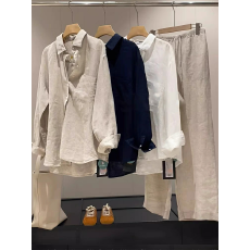 批发复古老钱风苎麻<b class='q'>白色</b>防晒<b class='q'>衬衫</b>外套女夏季轻薄宽松亚麻透气罩衫上衣