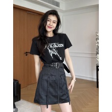 批发张<b class='q'>阿</b>星野性因子假两件美式时尚复古不规则印花拼接气质<b class='q'>连衣裙</b>