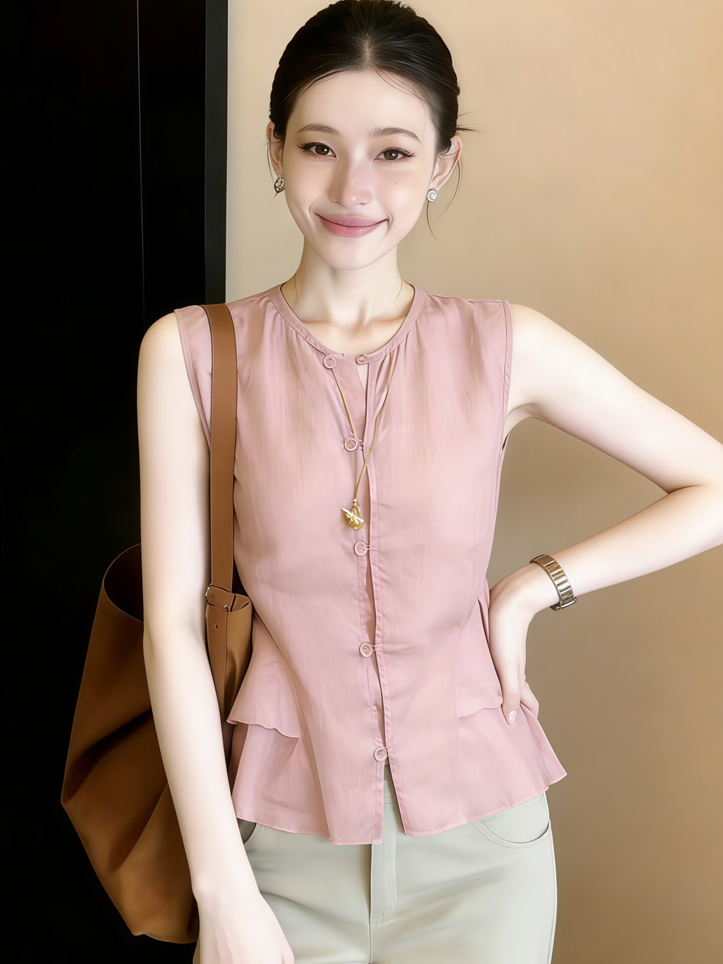 고유 한 슈퍼 잘 생긴 프릴 민소매 셔츠 여성 의류 2026 새로운 여름 작은 셔츠 프랑스식 사소한 Chic 맨위