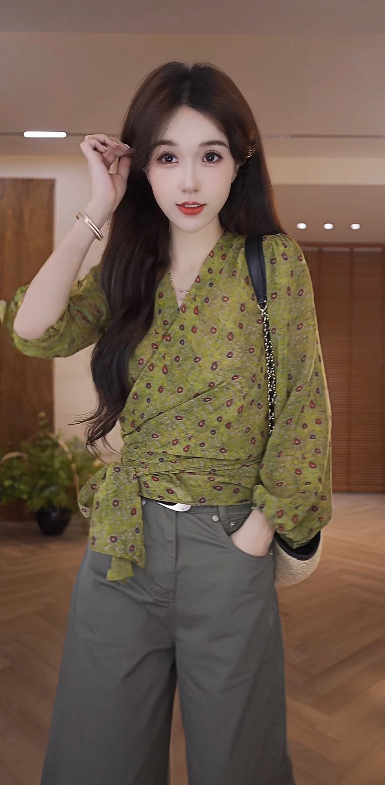 고급 센스 꽃무늬 스트랩 소포 오픈 가디건 빛 럭셔리 재킷
