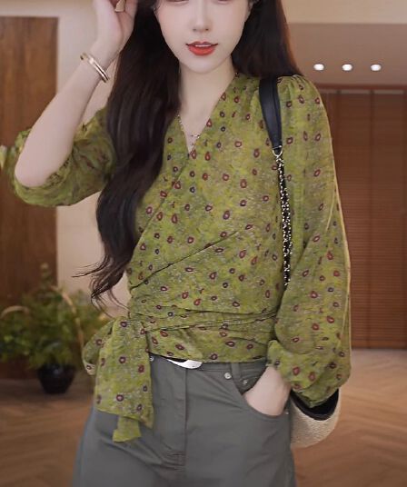 고급 센스 꽃무늬 스트랩 소포 오픈 가디건 빛 럭셔리 재킷