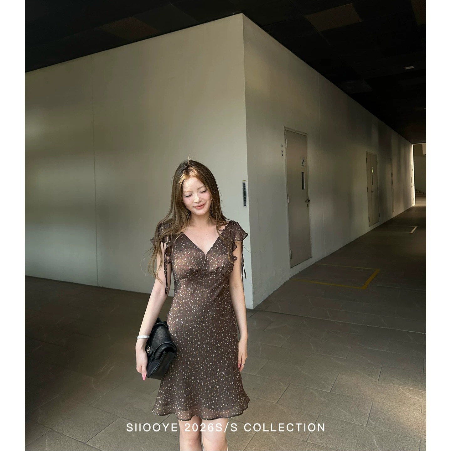 siiooye 모카 vibe 커피 색상 펌프 로프 꽃무늬 치마 슬립 여성 드레스 여름 작은 대중 허리 수축 미니 스커트 롱 스커트