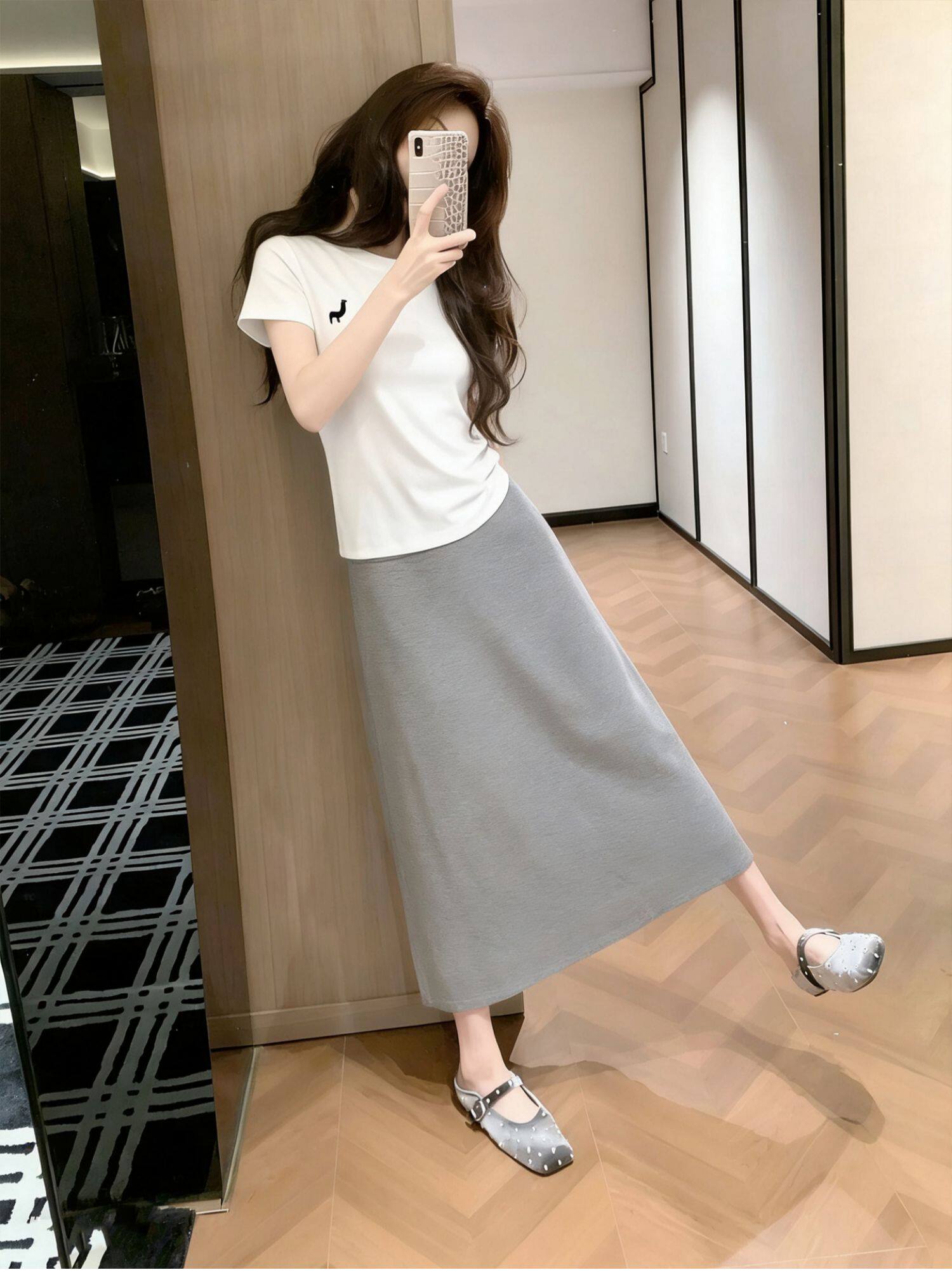 2026 새로운 이른 봄 아름다운 슈퍼 화재 전체 집합 ootd 착용 가져 가라. 캐주얼 작은 키 반팔 두 조각 세트 드레스 여성