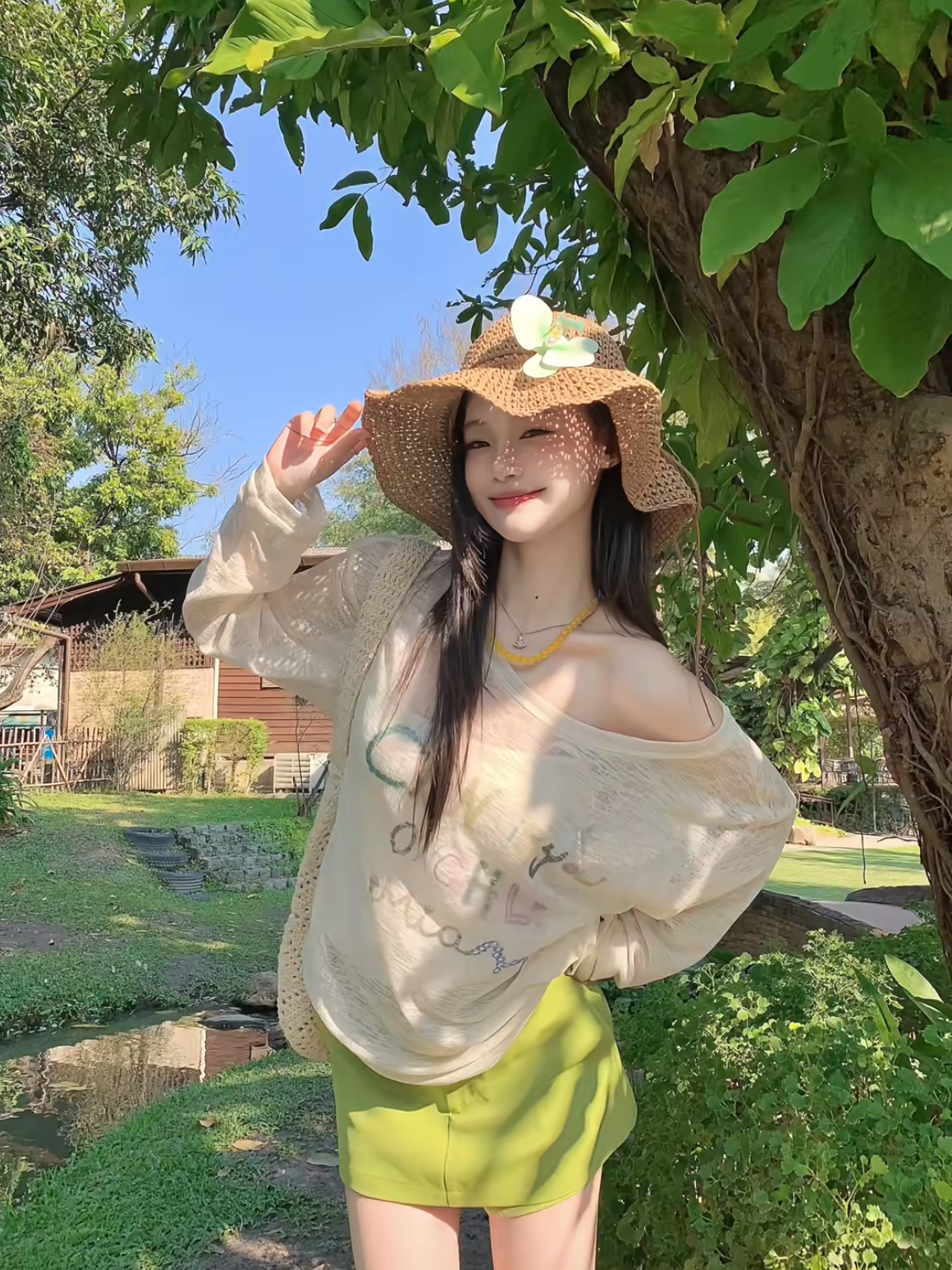여름 켜기 새로운 슈퍼 청 ~을 통해 블라우스 티셔츠 여성 신선함 긴팔 한 부서 연령 감소 프린트 작은 맨위