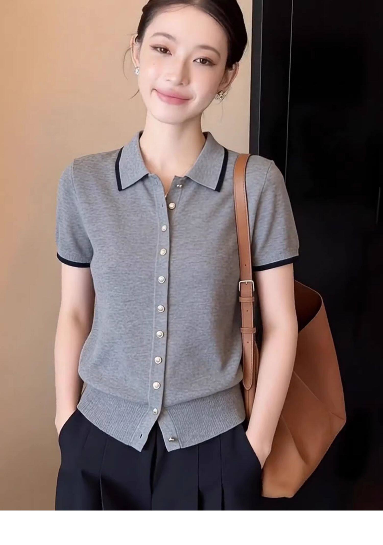 회색 폴로 칼라 출퇴근 다용도 세련된 반팔 티셔츠 2026 여름 새로운 캐주얼 맨위