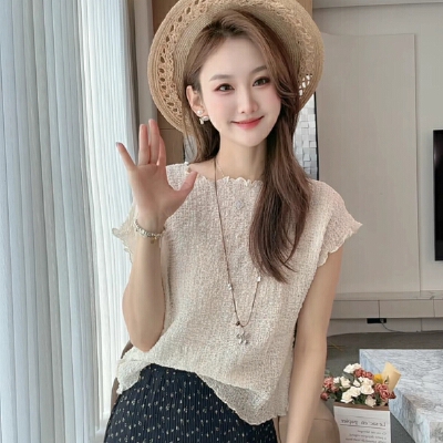 여름 새로운 질감 센스 다용도 반팔 티셔츠 여성 의류