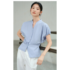 批发<b class='q'>亦</b><b class='q'>谷</b>高级感短袖t恤雪纺衬衫女装2026夏新款收腰小衫减龄气质上衣