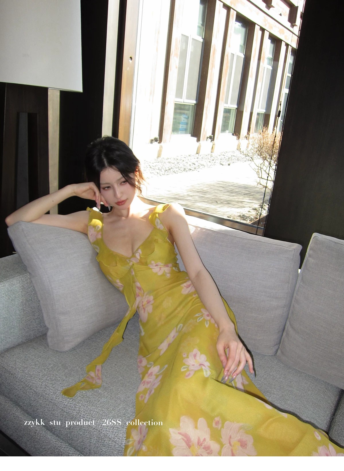 zzykk 뮤 주간 릴리 오브 더 밸리 프랑스식 프릴 슬립 휴가 드레스 요정 롱 스커트 여름 해변가 분위기 센스