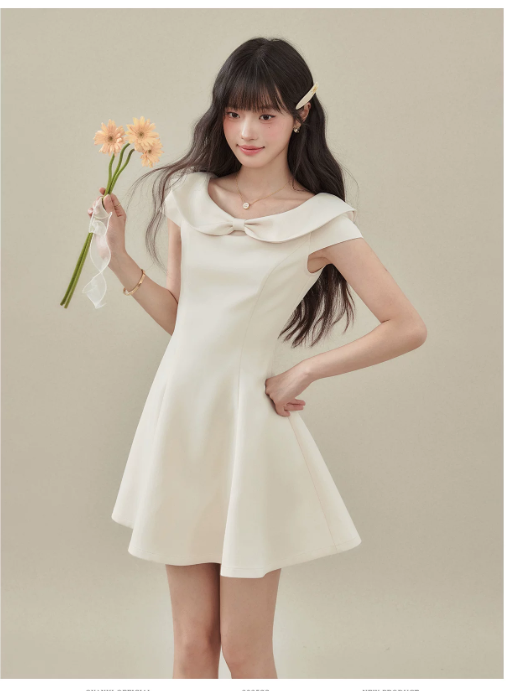 Ouyang 안녕하세요. 제니 공주 2.0 베이비 칼라 나비 매듭 여성 드레스 여름 민소매 허리 수축 공주 드레스
