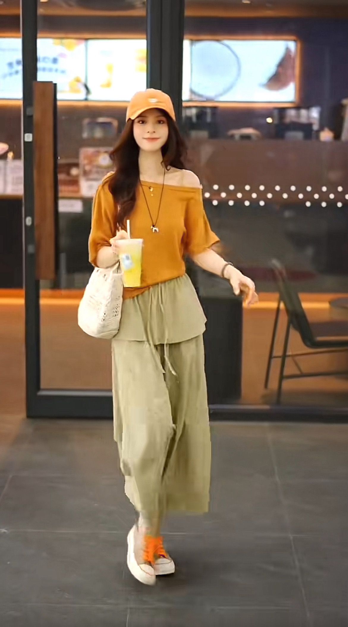 부드러운 찹쌀 한 단어 여름 비스듬한 칼라 오프숄더 미니멀리즘 바람 패션 다용도 오프숄더 티셔츠 맨위 바지
