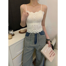 批发蕾丝小吊带背心女外穿带胸垫美背文胸一体式打底职场<b class='q'>西装</b>内搭上衣