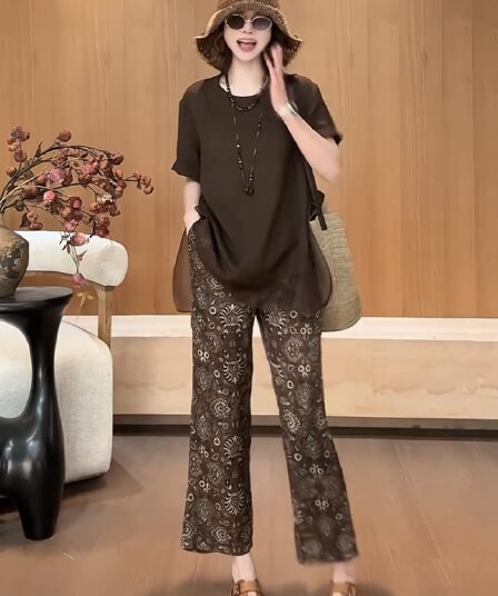 달 패치워크 망사 라미 셔츠 2026 여름 새로운 다용도 루즈핏 티셔츠 2606d4 바지