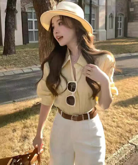 톰 글 래 원인 파란색 셔츠 셔츠 여자 2026 년 가을 새로운 출퇴근 착용 가져 가라. 한 부서 chci Chic 맨위