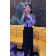 批发时尚高级感套装女短款牛仔外套网纱<b class='q'>半身裙</b>两件套2026春款女装爆款