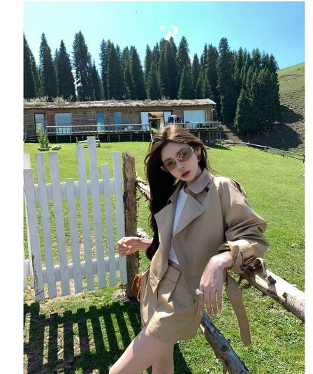 쌀 Na 홈 해시계 바젤 카키 워크웨어 섹션 재킷 카키 워크웨어 치마바지