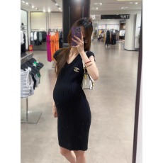 批发韩国 ARIELLE DE PINTO孕妇装早<b class='q'>秋</b>港式复古气质连衣裙修身包臀裙