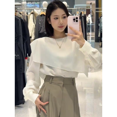 批发时装2026春慵懒风荷叶边假两件长袖<b class='q'>衬衫</b>女<b class='q'>气质</b>宽松上衣