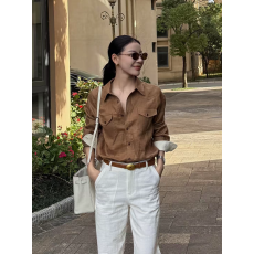 批发复古老钱风亚麻衬衫女2026年秋季新款高级感宽松显瘦防晒<b class='q'>棉麻</b><b class='q'>上衣</b>