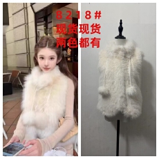 批发JMSHOP 朝雾纱雪 cashmere山羊绒皮草女冬静奢感短款毛毛<b class='q'>马甲</b>