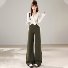 批发实拍美式阔腿牛仔裤女2026秋季宽松显瘦拖地裤梨型身材高腰喇叭裤