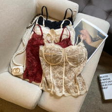 批发实拍 辣妹纯色蕾丝内搭吊带高级感外穿<b class='q'>塑</b><b class='q'>身</b>聚拢鱼骨胸衣吊带款