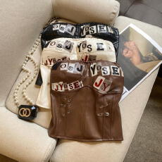 批发实拍 辣妹纯欲修身短款字母印花抹胸背心内搭外穿<b class='q'>百搭</b>上衣