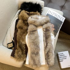 批发实拍 法式复古名媛风时髦设计仿水貂绒围脖拼接内搭背心女