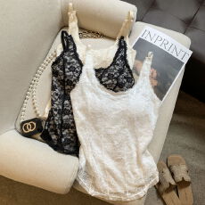 批发实拍 重工蕾丝吊带背心女设计感小众<b class='q'>百搭</b>显瘦内搭打底衫上衣