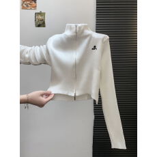 批发实拍 设计感双拉链立领<b class='q'>开衫</b>外套女修身<b class='q'>短款</b>正肩上衣